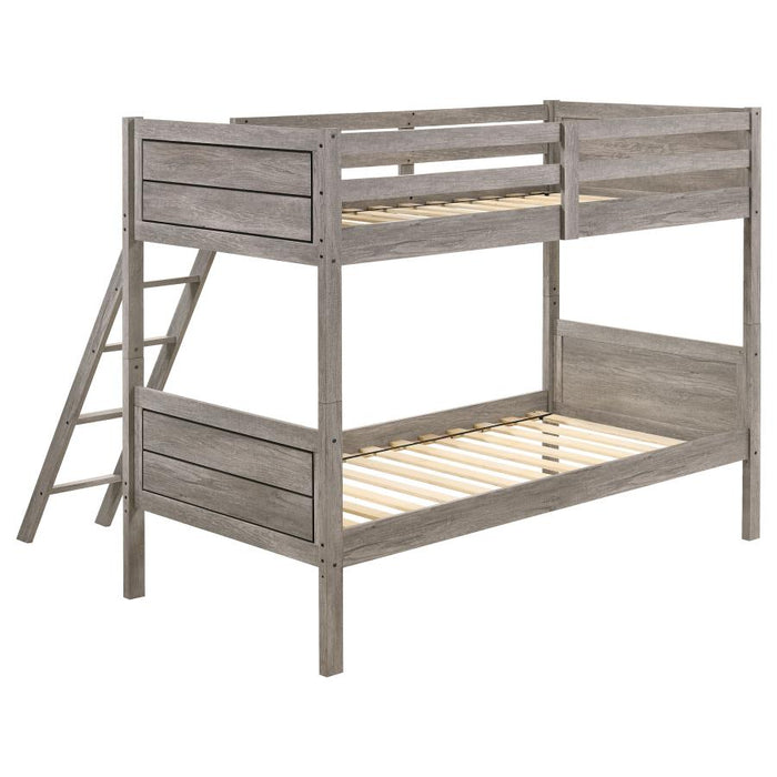 Ryder Twin over Twin Bunk Bed Weathered Taupe