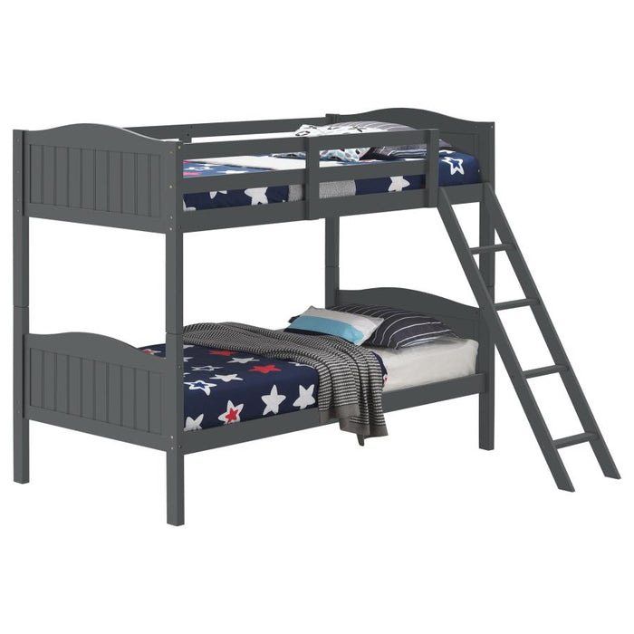 Arlo Twin/Twin Bunk Bed with Ladder Grey