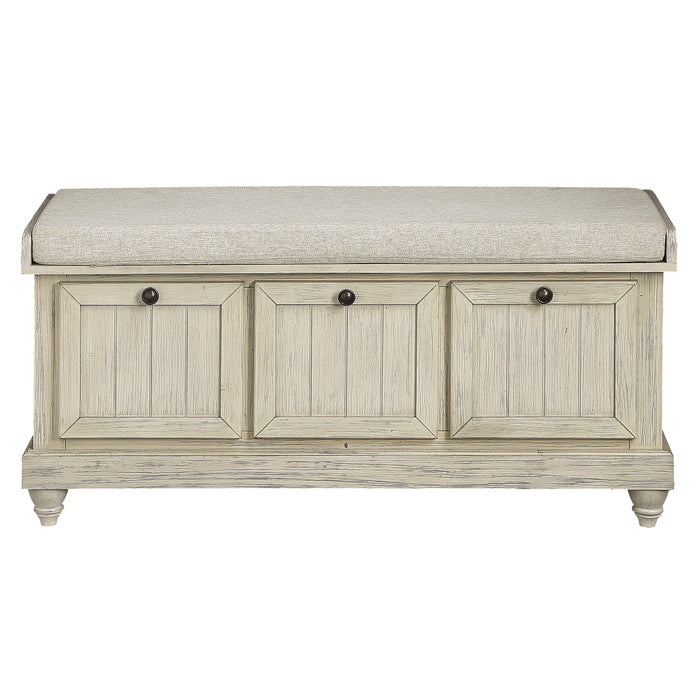 Woodwell Lift Top Storage Bench ANITQUE WHITE