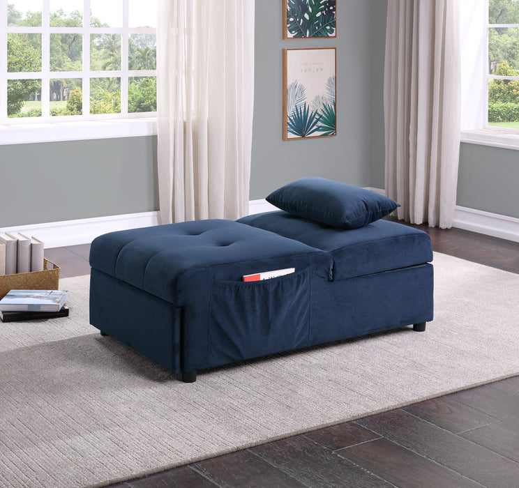 Garrell Lift Top Storage Ottoman with Pull-out Bed BLUE