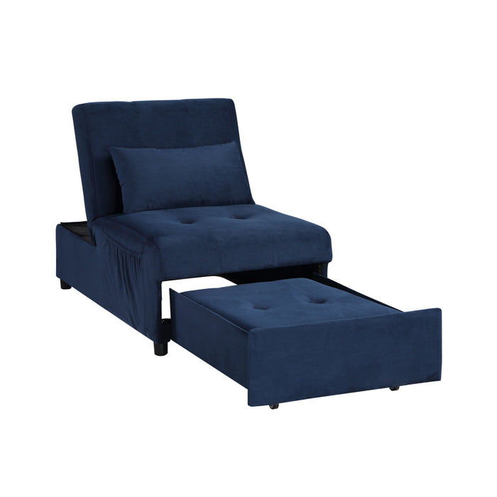 Garrell Lift Top Storage Ottoman with Pull-out Bed BLUE