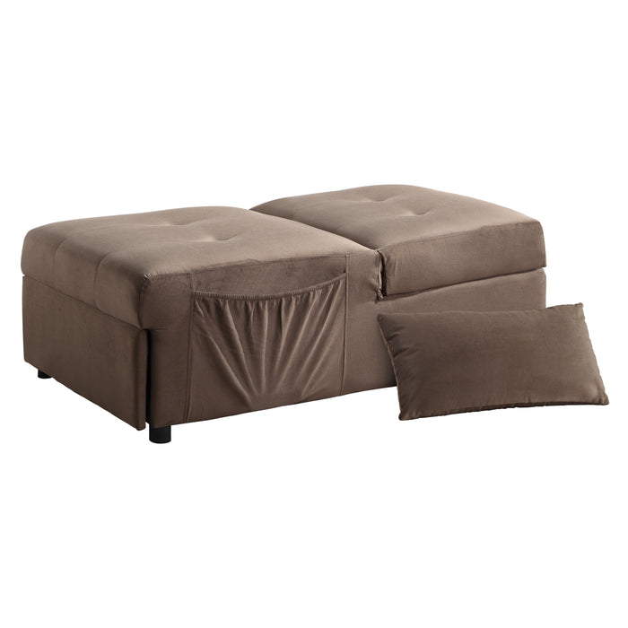 Garrell Lift Top Storage Ottoman with Pull-out Bed DARK BROWN