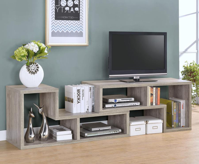 Velma Convertable Bookcase and TV Console Grey Driftwood