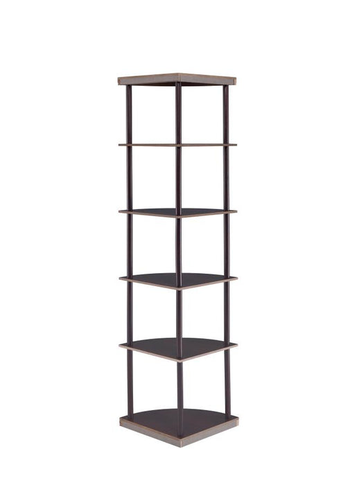 Bonwick 5-shelf Corner Bookshelf Cappuccino