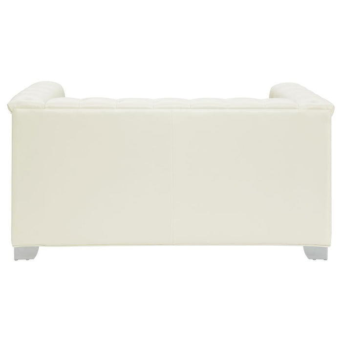 Chaviano Tufted Upholstered Sofa Pearl White