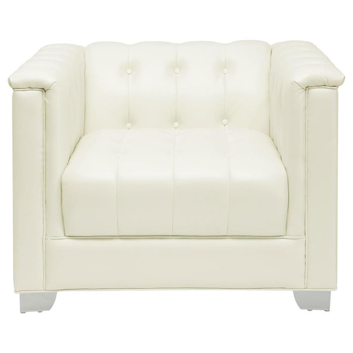 Chaviano Tufted Upholstered Sofa Pearl White