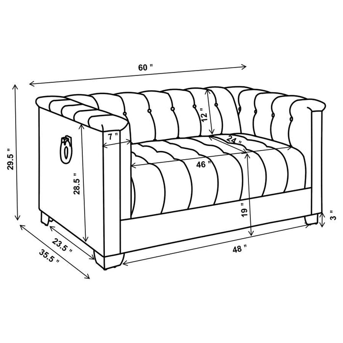 Chaviano Tufted Upholstered Sofa Pearl White