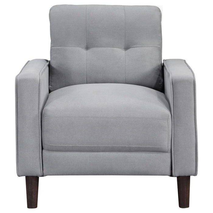 Bowen Upholstered Track Arms Tufted Chair Grey