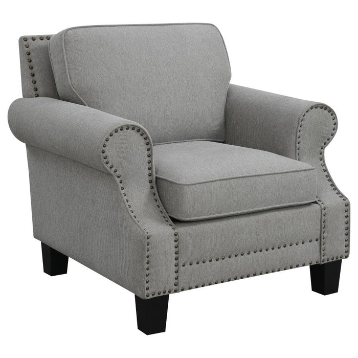 Sheldon Upholstered Chair with Rolled Arms Grey