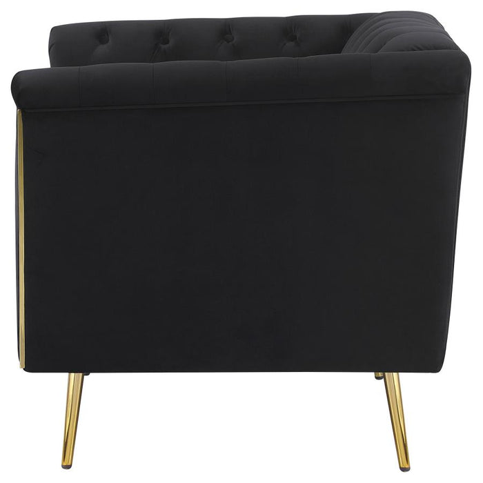 Holly Tuxedo Arm Tufted Back Chair Black