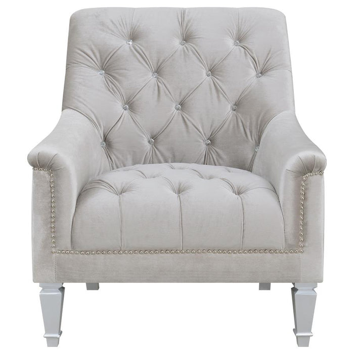 Avonlea Sloped Arm Tufted Chair Grey VELVET