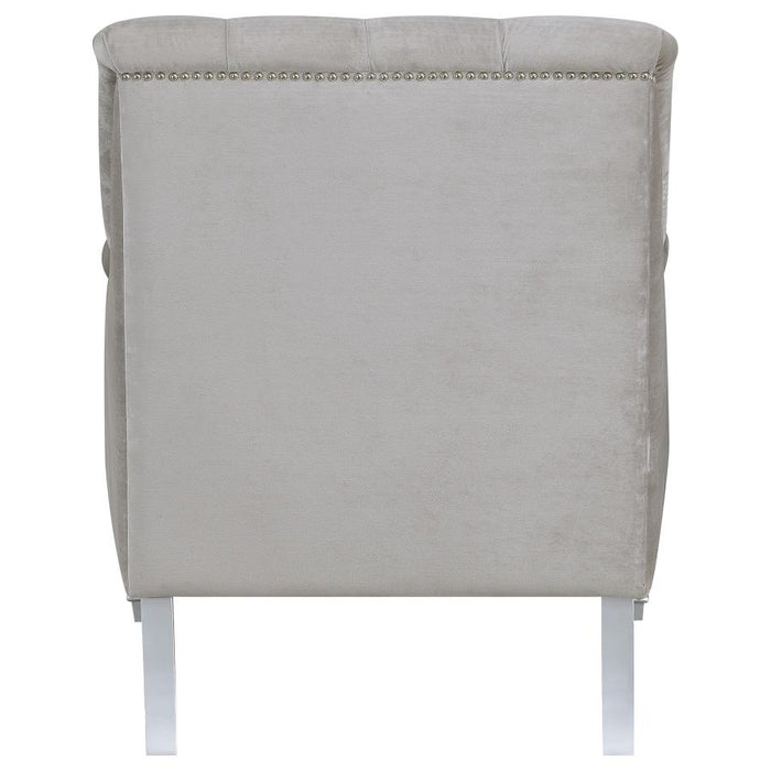 Avonlea Sloped Arm Tufted Chair Grey VELVET