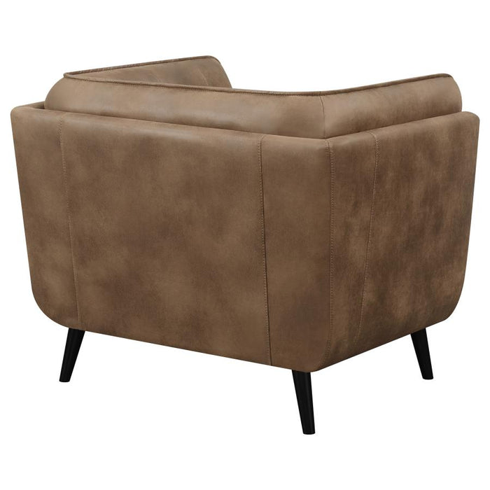 Thatcher Upholstered Button Tufted Chair Brown