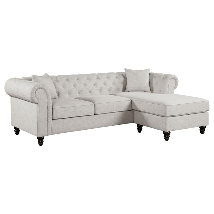 Cecilia Upholstered Tufted Sectional Oatmeal