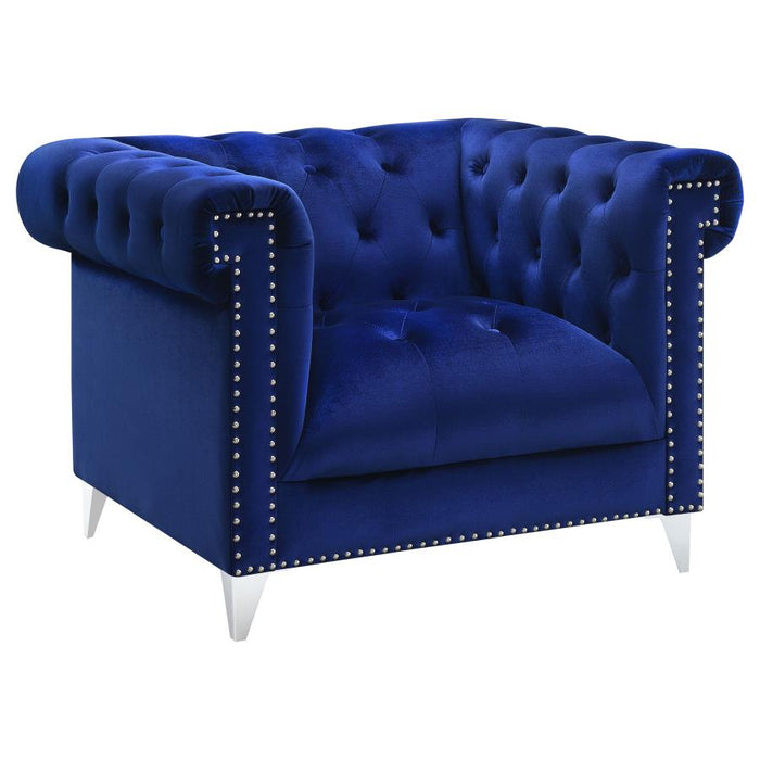 Bleker Tufted Tuxedo Arm Chair Blue