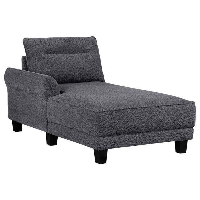 Caspian Upholstered Curved Arms Sectional Sofa Grey