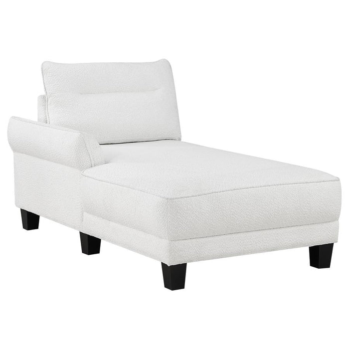 Caspian Upholstered Curved Arms Sectional Sofa White