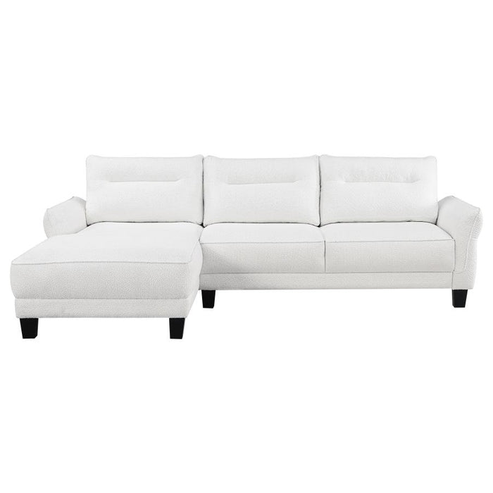 Caspian Upholstered Curved Arms Sectional Sofa White