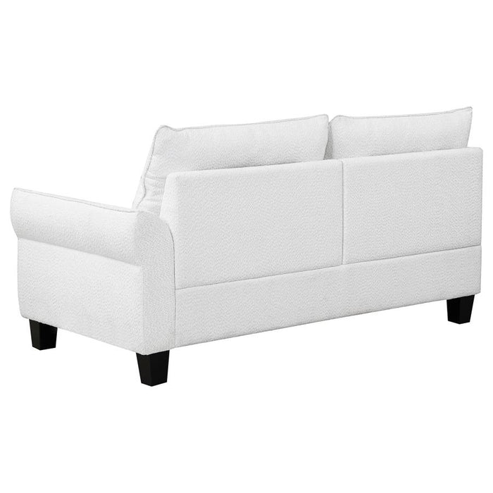 Caspian Upholstered Curved Arms Sectional Sofa White