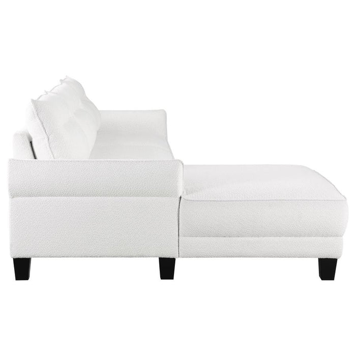 Caspian Upholstered Curved Arms Sectional Sofa White