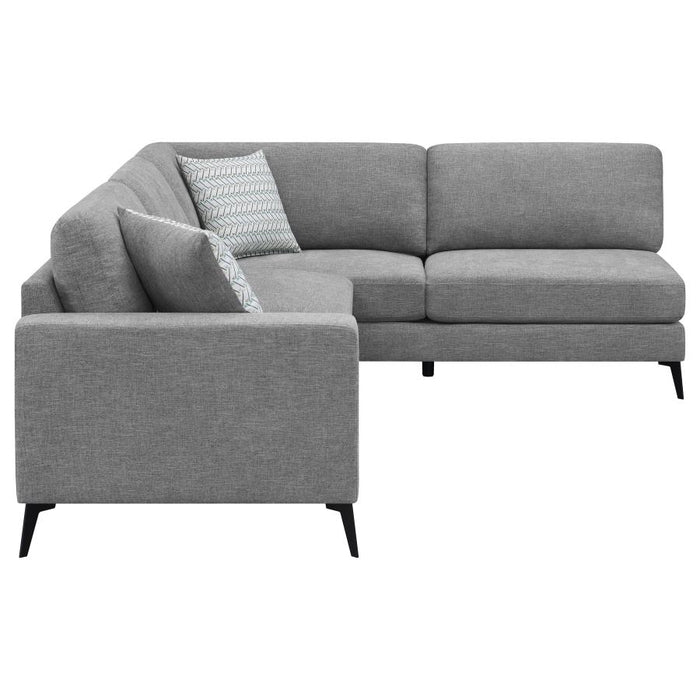 Clint Upholstered Sectional with Loose Back Grey