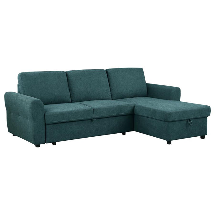 Samantha Sectional W/Sleeper & Storage TEAL