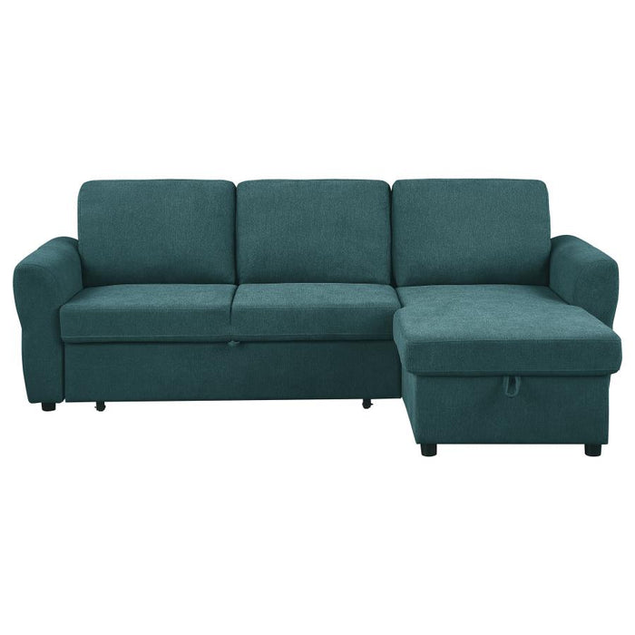 Samantha Sectional W/Sleeper & Storage TEAL