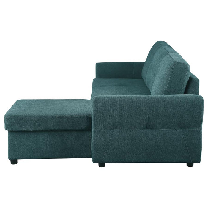 Samantha Sectional W/Sleeper & Storage TEAL