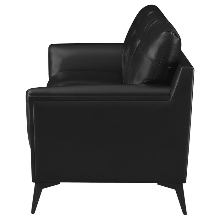 Moira Upholstered Tufted Sofa with Track Arms Black