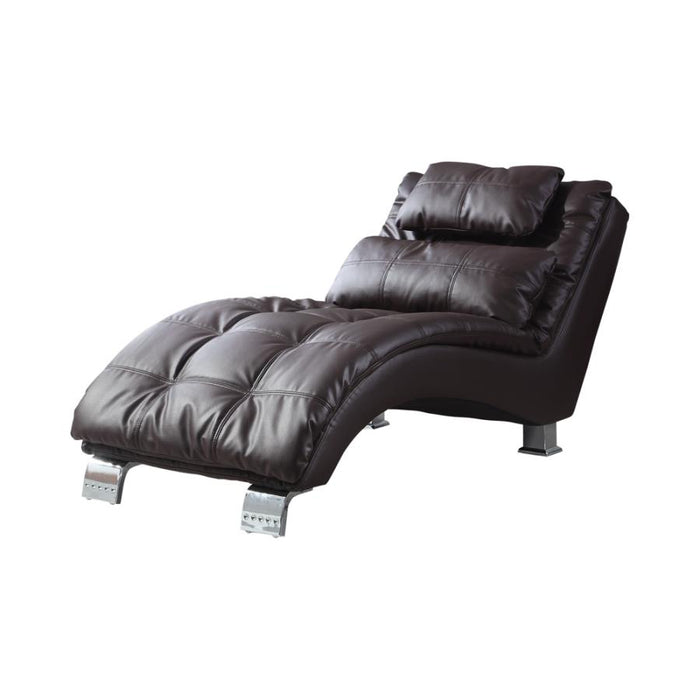 Dilleston Vinyl Chaise Brown