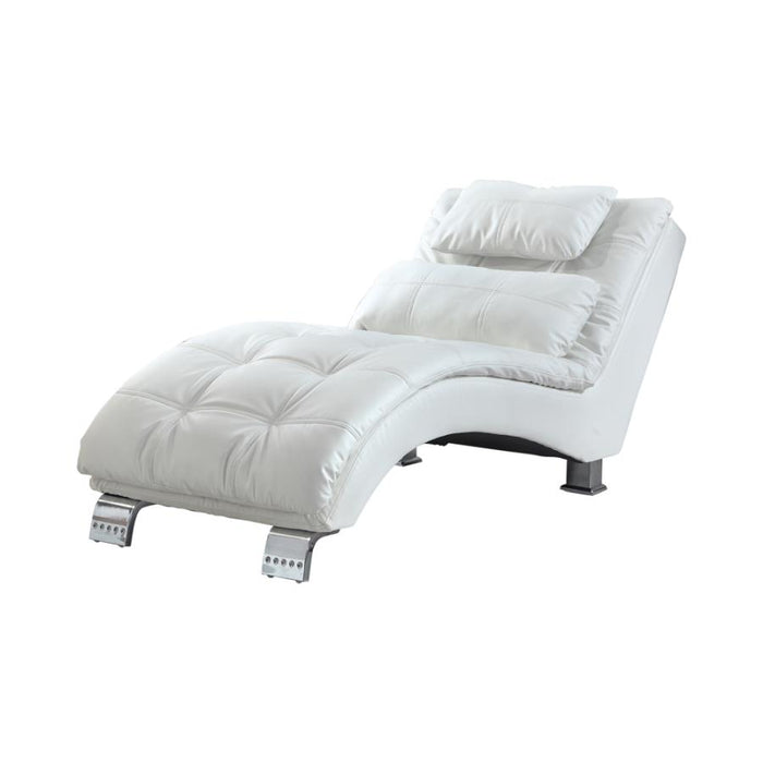 Dilleston Vinyl Chaise White