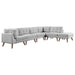 churchill-6-piece-upholstered-modular-tufted-sectional-grey-and-walnut