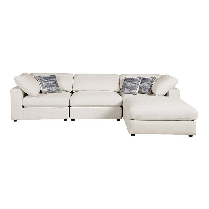 Serene 4-piece Upholstered Modular Sectional Beige W/ OTTOMAN