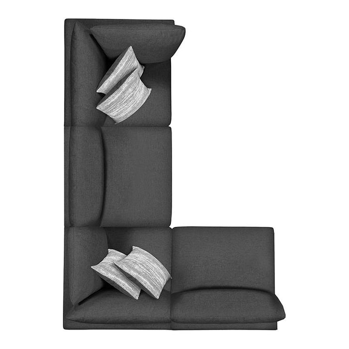 Serene 4-piece Upholstered Modular Sectional Charcoal