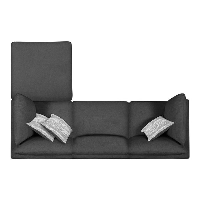 Serene 4-piece Upholstered Modular Sectional Charcoa W/Ottoman