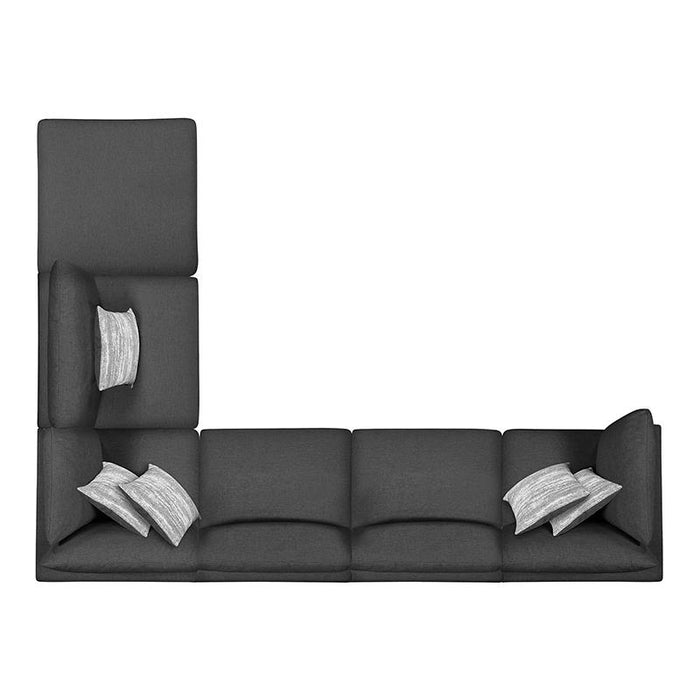 Serene 6-piece Upholstered Modular Sectional Charcoal