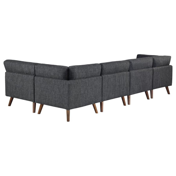 Churchill 5-piece Upholstered Modular Sectional Dark Grey