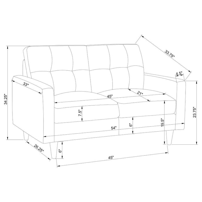 Watsonville Tufted Back Sofa Grey