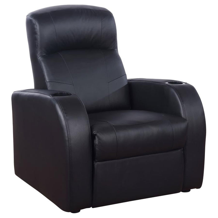 Cyrus Home Theater Top Grain Leather Recliner Black