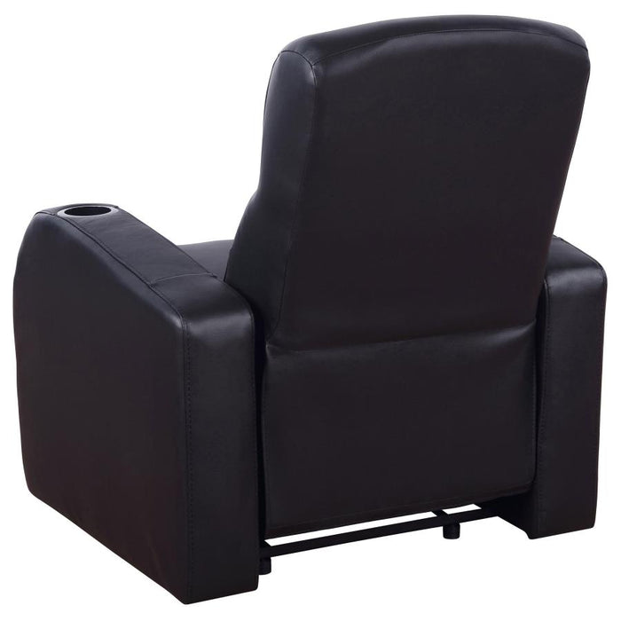 Cyrus Home Theater Top Grain Leather Recliner Black