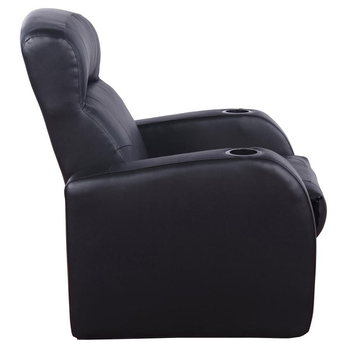 Cyrus Home Theater Top Grain Leather Recliner Black