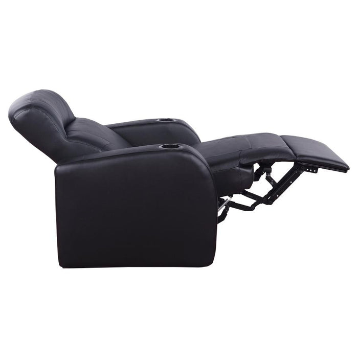 Cyrus Home Theater Top Grain Leather Recliner Black