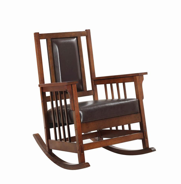 Ida Upholstered Rocking Chair Tobacco and Dark Brown