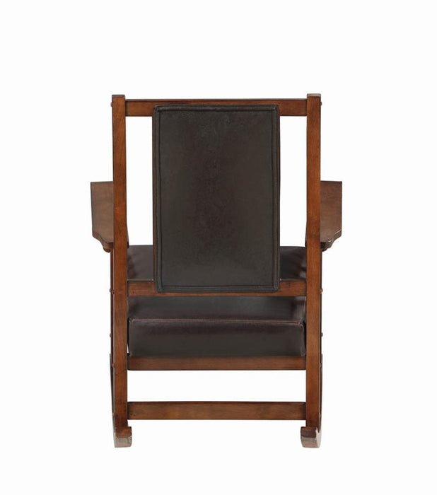 Ida Upholstered Rocking Chair Tobacco and Dark Brown