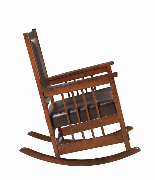 Ida Upholstered Rocking Chair Tobacco and Dark Brown