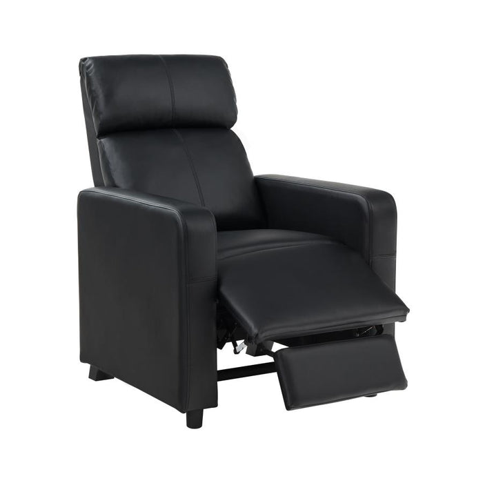 Toohey Home Theater Push Back Vinyl Recliner Black