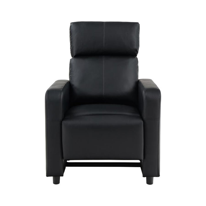 Toohey Home Theater Push Back Vinyl Recliner Black