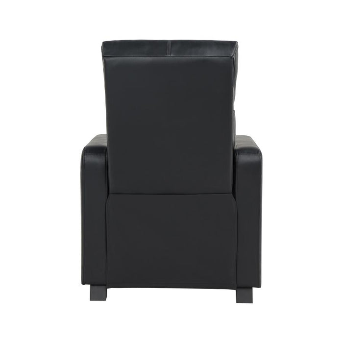 Toohey Home Theater Push Back Vinyl Recliner Black