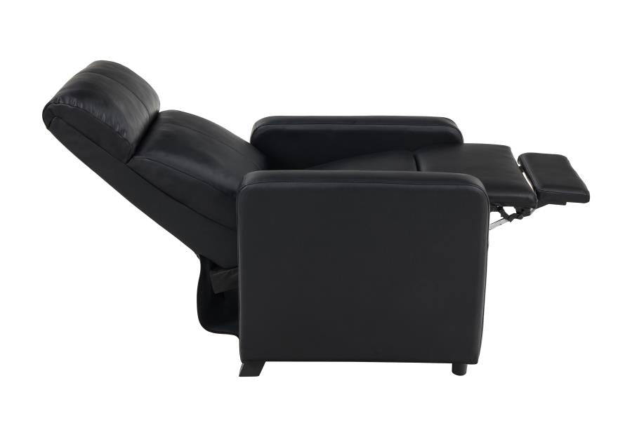 Toohey Home Theater Push Back Vinyl Recliner Black