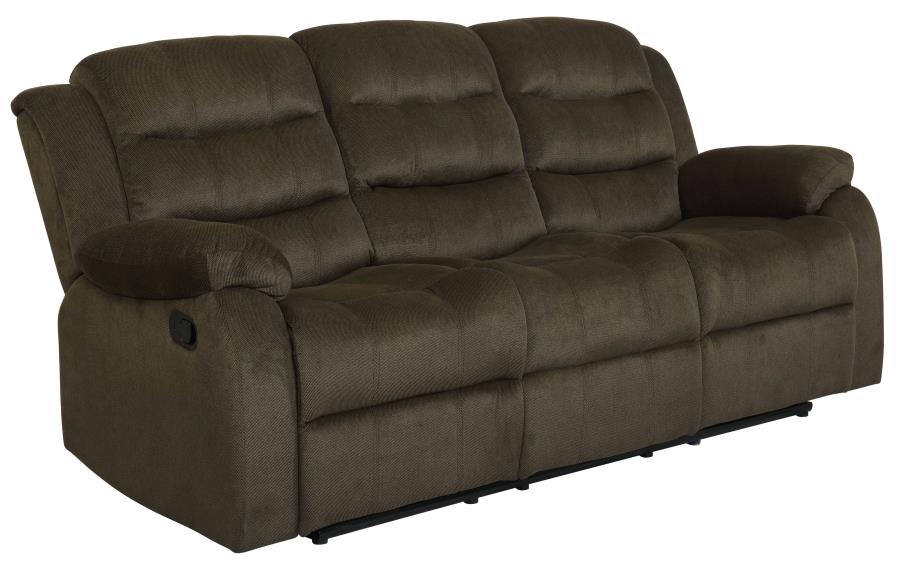 Rodman Pillow Top Arm Recliner Sofa Olive Brown